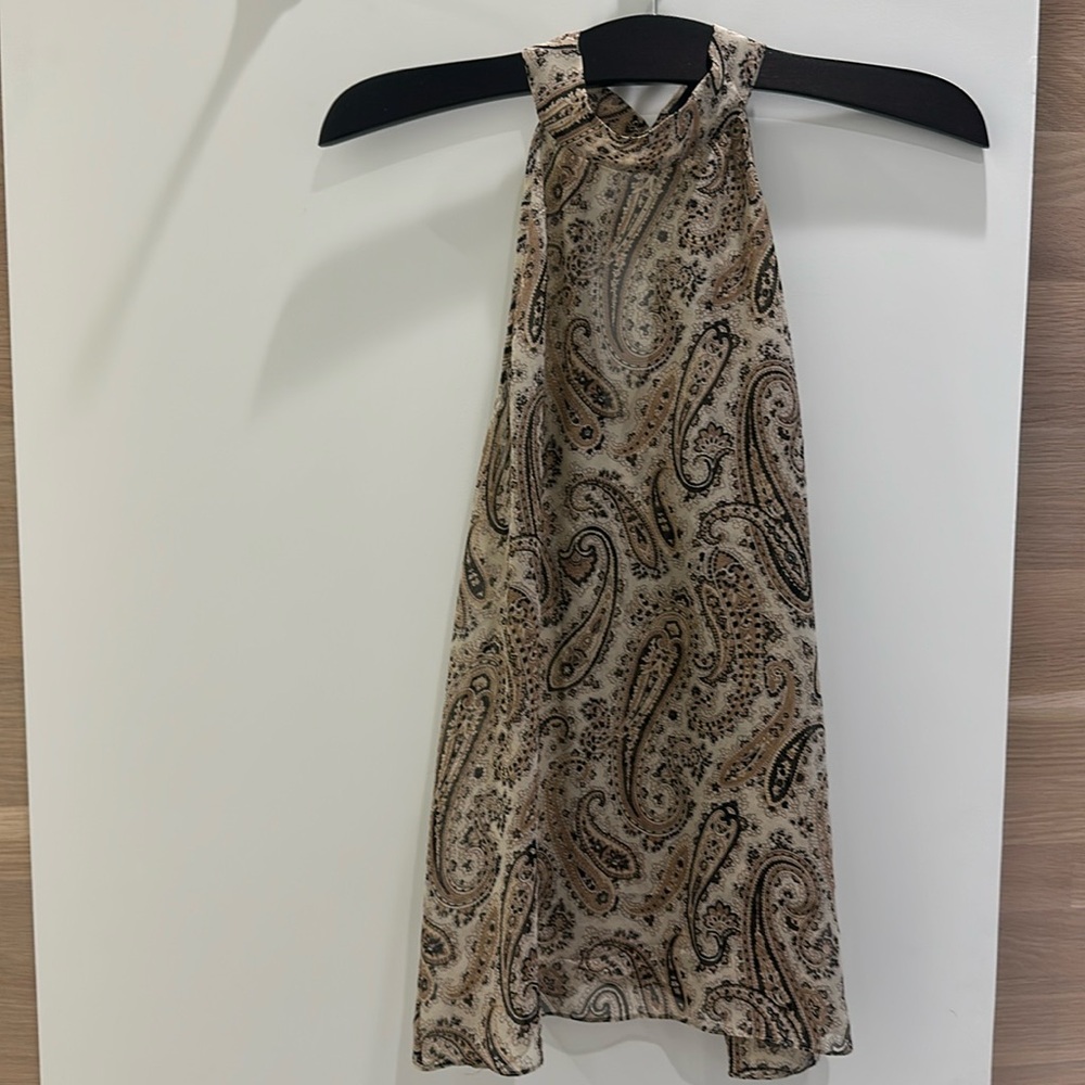 Nili Lotan silk halter top. Print is a paisley. Size small. Great condition